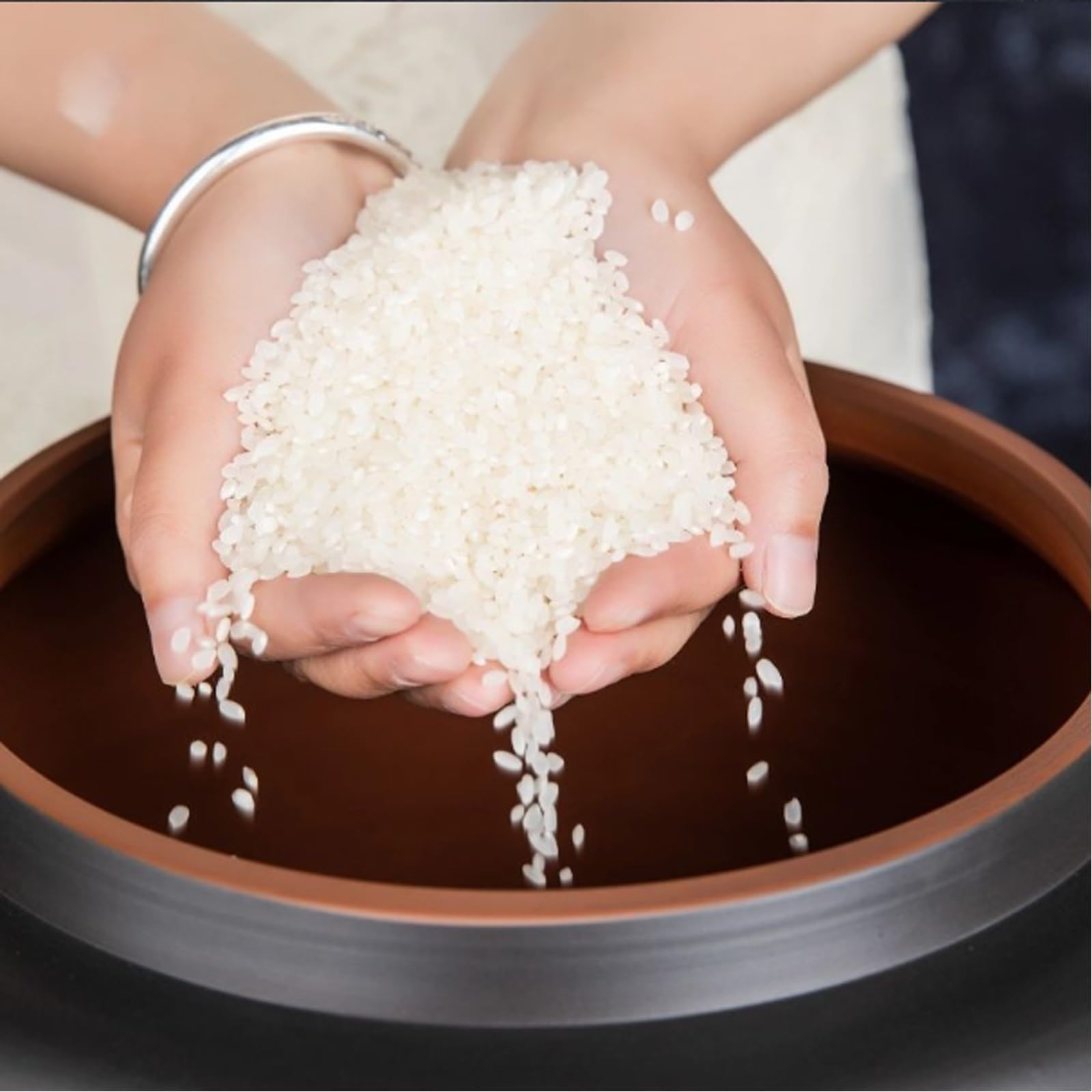 Récipient à riz en céramique de 25 L, hermétique - Grand distributeur de conservation alimentaire hermétique de 15 kg - Récipient en céramique pour la conservation de la farine, du café, du thé.