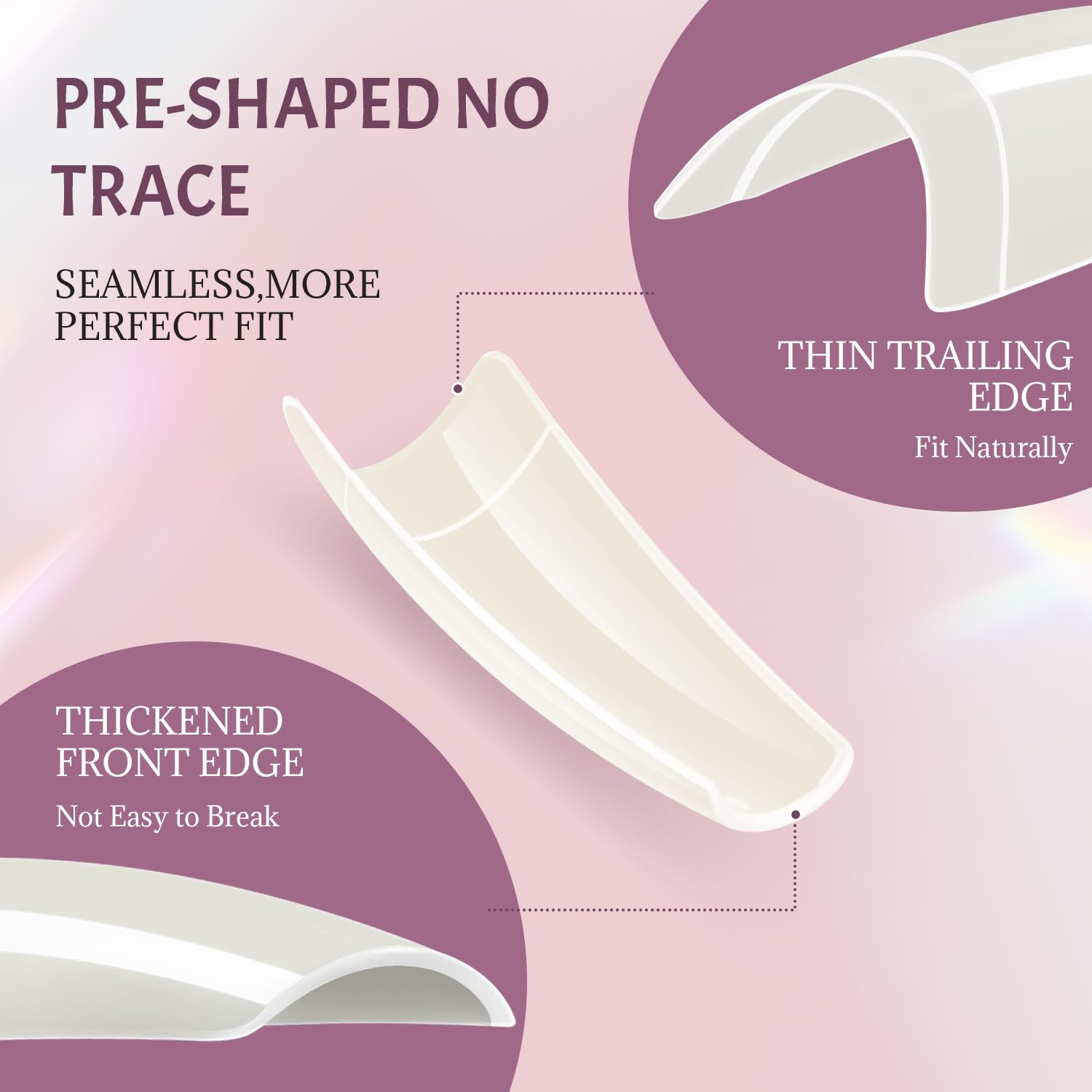 Ranrose 504PCS Fake Nails, French Tip Soft Gel Nail Tips 12 Sizes Acrylic Nail Kit Half Cover False Nails Manicure with Box for Nail Extensions Art White Press on Nails DIY Beginners - Image 7