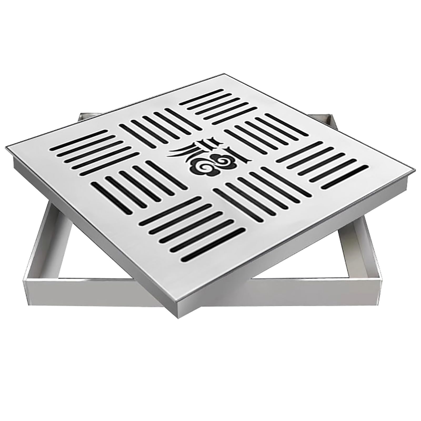 Grille de drainage extérieure haut de gamme 60 x 60 cm avec cadre encastré durable