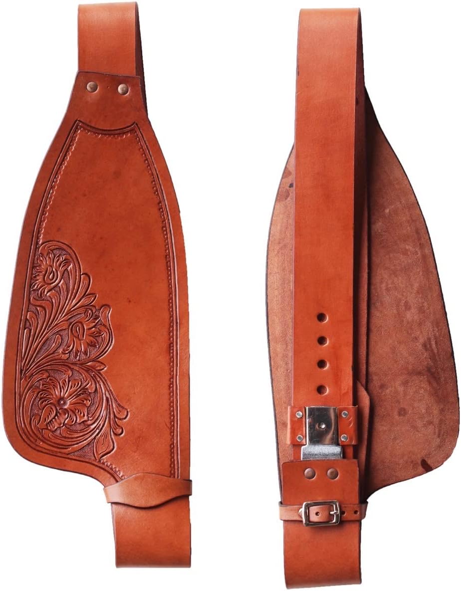 CHALLENGER Horse Western Adult Floral Tooled Leather Replacement Saddle Fenders 5257DB