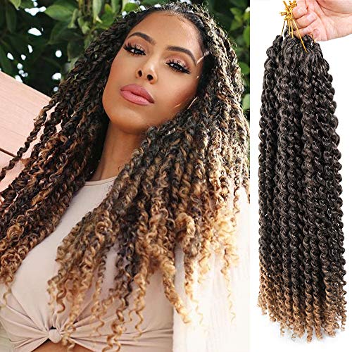 6 Packs Passion Twist Hair The Best for Crochet Braids 18Inch Water Wave Synthetic Braids Janet Passion Twist Crochet Hair Bohemian Braiding Hair Hair Extensions (T27)