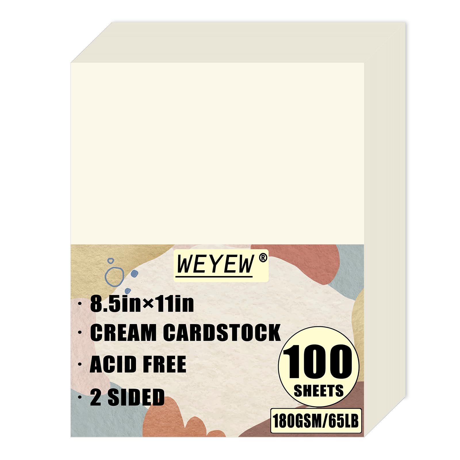 Weyew 65lb Cream Cardstock 100 Sheets