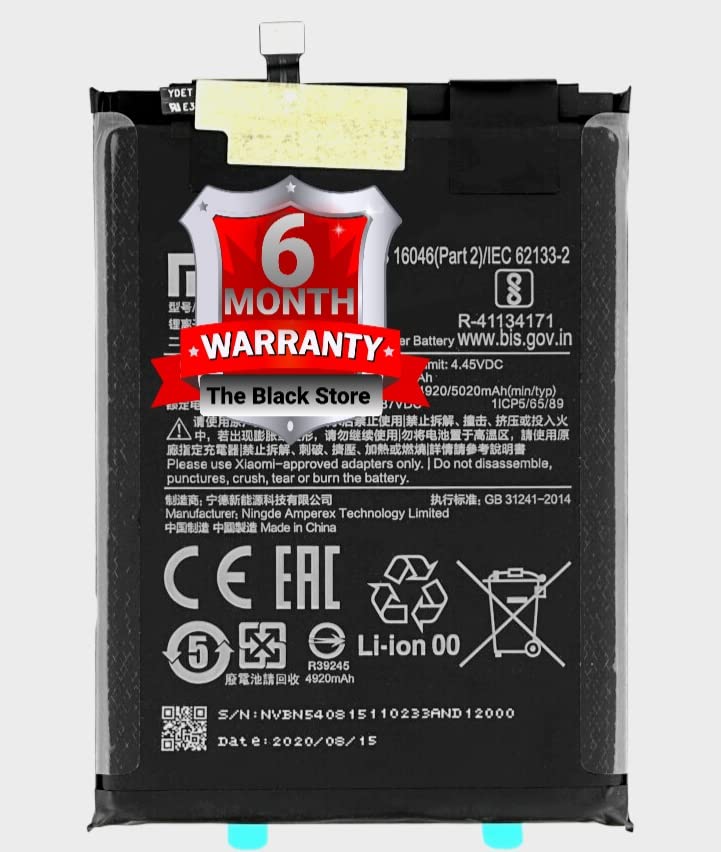 Image of Original Battery BN54 compatiable for Redmi Note 9 Note 10x 4G / Redmi 10X 5G / Redmi 10x pro 5G with 6 Months Warranty 5020 mAh