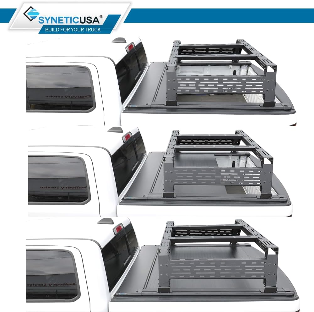 Syneticusa ER Power Retract Hard Truck Bed Tonneau Cover with Rack Kit Fits 2007-2021 Tundra 5'6" (66.7”) Bed