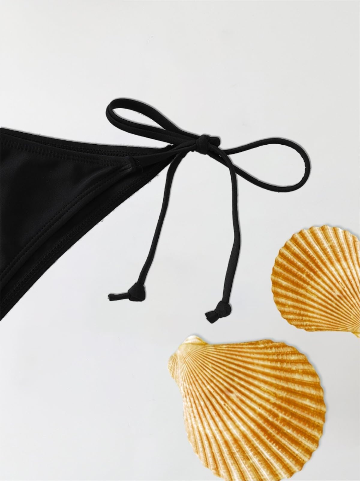 Bikini Donna Donne String Set Triangolo Due Pezzi Costume da Bagno per La Spiaggia-Black-s
