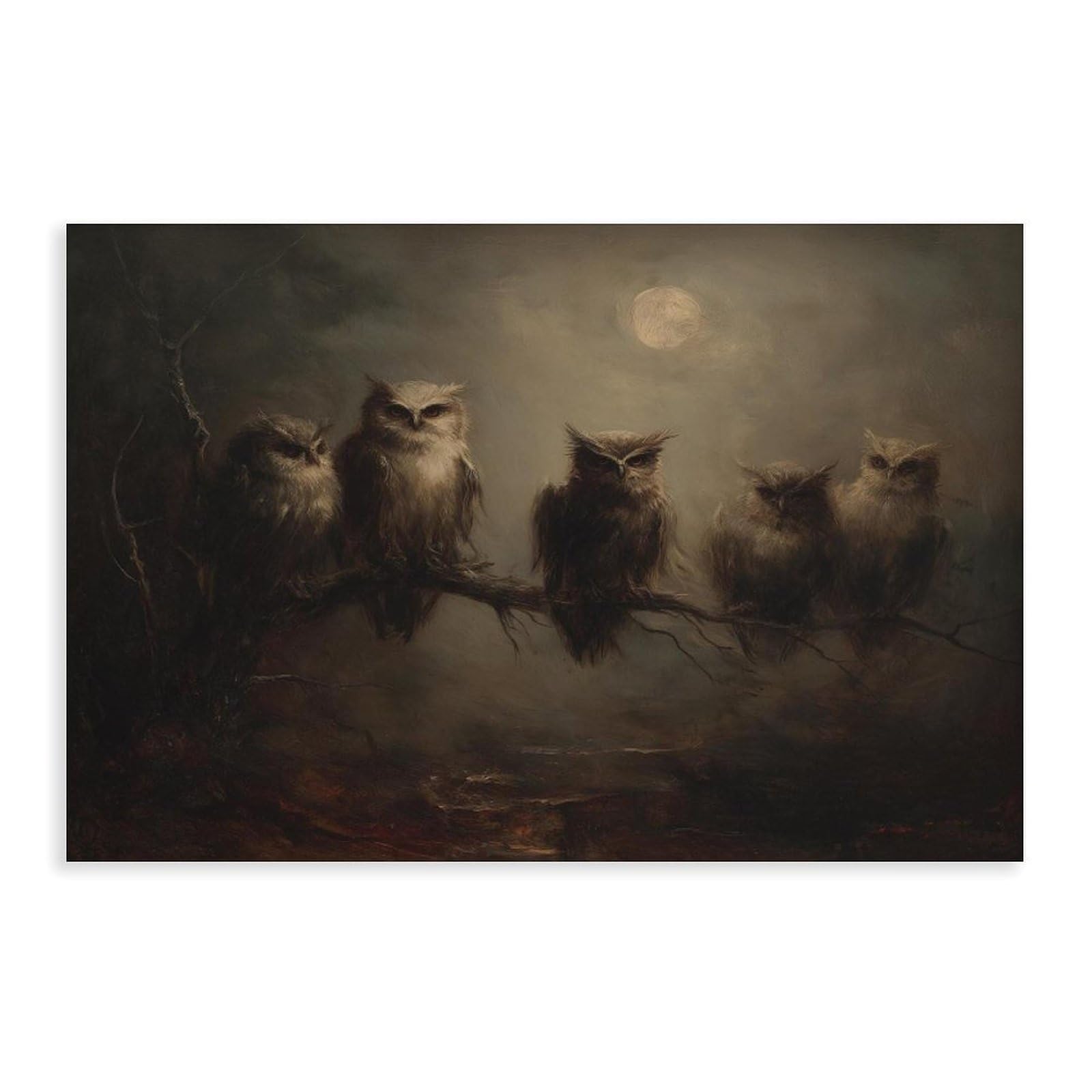 HOHHMY Poster of A Perched Owl Canvas Poster for Dorm Room Decor Gift
