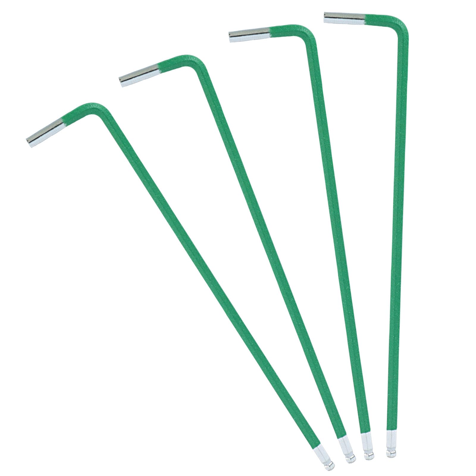 BokWin 4 Pack 2.5mm Ball End Hex Key Wrench, L-Shape Long Arm Allen Wrench, L Shaped Long Arm Ball Point Hexagon Keys - Green Hex Tools for DIY, Bicycle Repair & Professional Machine Maintenance