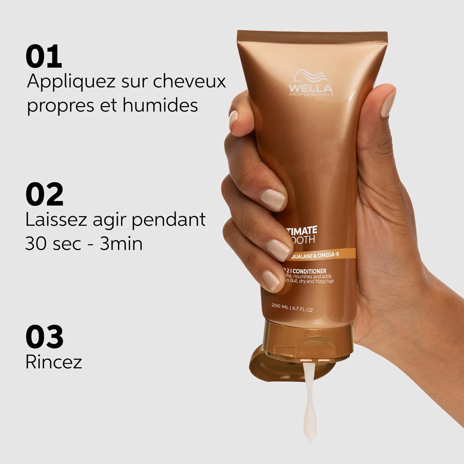 Wella Professionals - Pack Ultimate Smooth - Shampoing (250ml) + après-shampoing (200ml) + sérum Huile Miracle (30ml) nourrissant pour cheveux secs, ternes ou frisés
