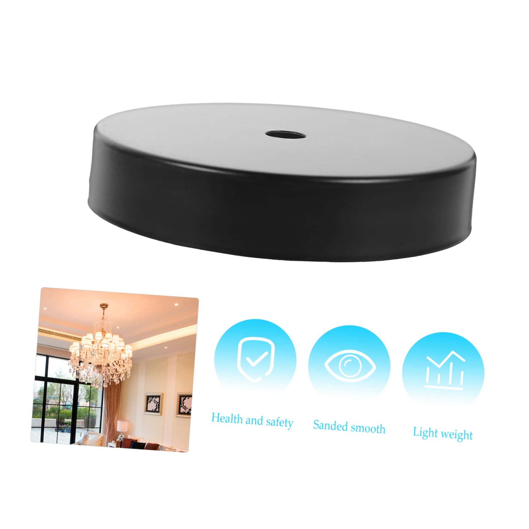 Tofficu Lot de 6 Plaques de Recouvrement pour Luminaire Suspendu en Métal Noir, Capacité de Charge Élevée, Installation Facile, pour Cafés et Éclairage Industriel