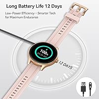 Vista 5 de Smart Watches for Women (2 Bands), 1.27" Round Fitness Watch for Android iPhone with Bluetooth Calls (Make/Answer), AI Voice Command, Heart