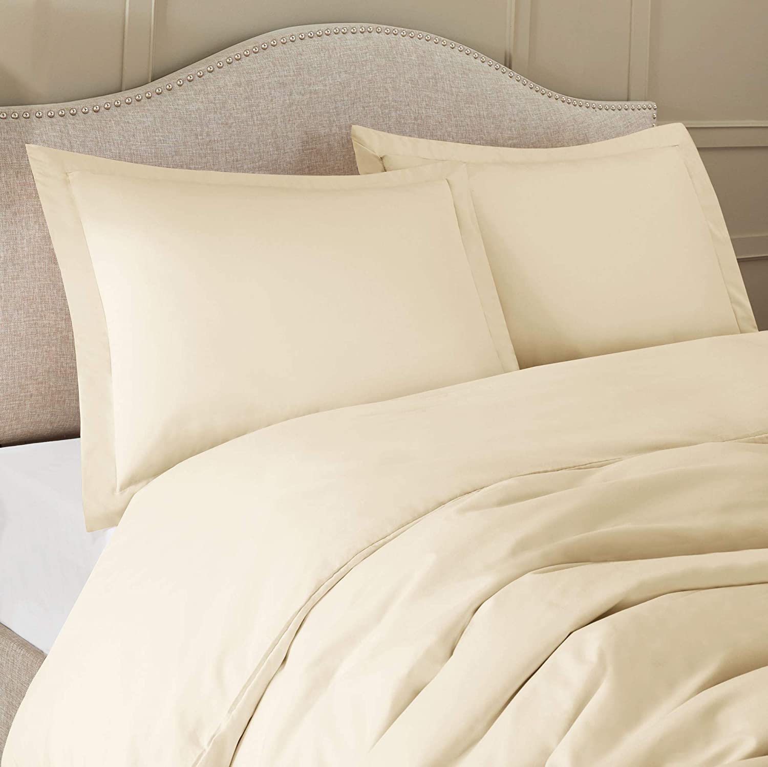 100% Cotton Double Bedsheet - Beige -2
