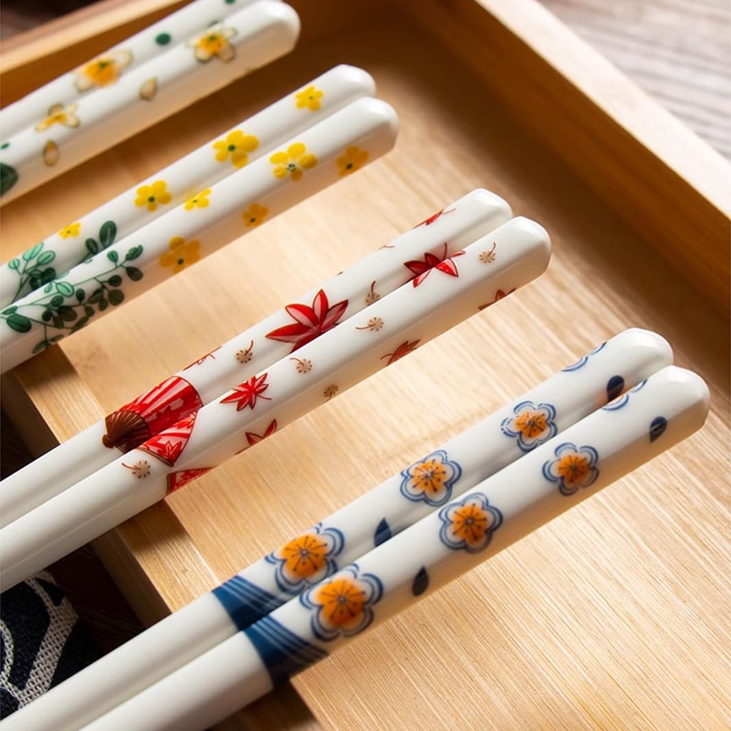 Baguettes en Porcelaine, Lot de 10 Paires, en céramique de Haute qualité, réutilisables, Classiques, Traditionnelles, élégantes, lavables au Lave-Vaisselle. D (f) (d, Taille Unique)