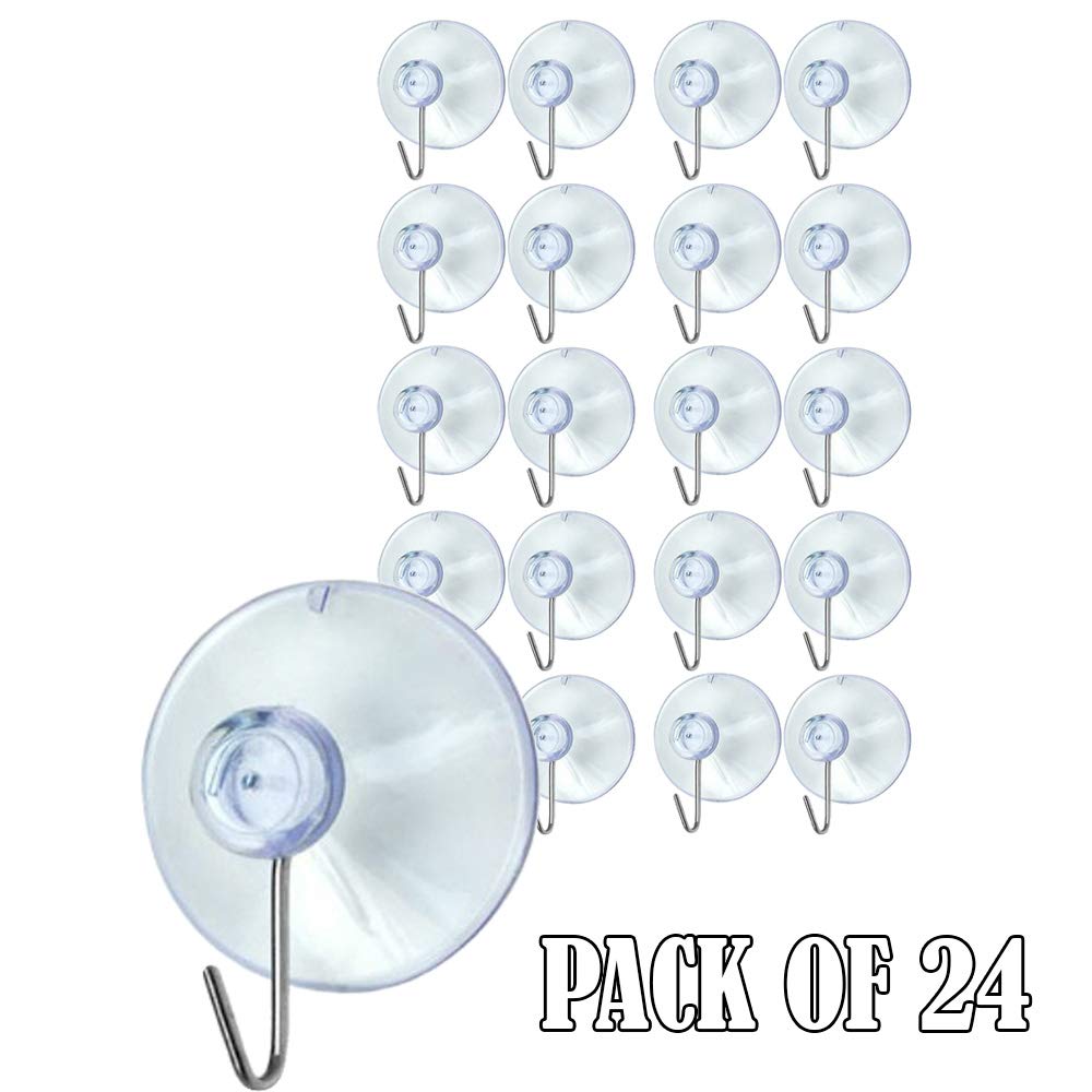 AKH® Grote zuighaken, 6 stuks, 60 mm rubberen zuignappen met kunststof haak, sterke hanghaak voor hangende decoraties, borden, spiegelglas, keuken, muur, festivaldecoratie
