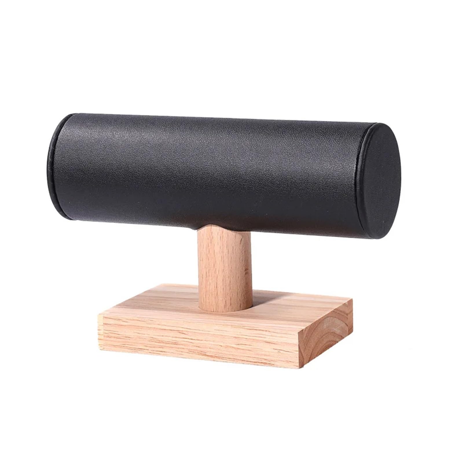 XPJYUA Watch Stand Multifunction Fashion Wooden Bracelet Display Rack Watch Storage Single Layer Shaped Jewelry(Black)