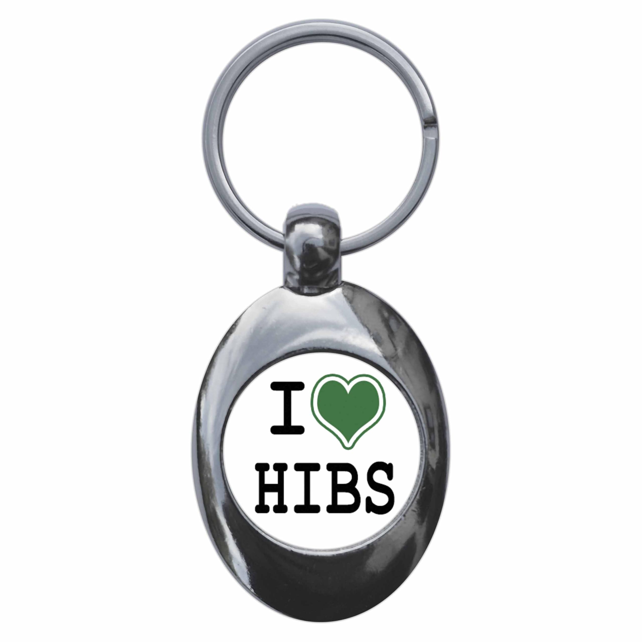 Ozorath I Heart Love Hibs Keyring Keychain With Trolley Coin f