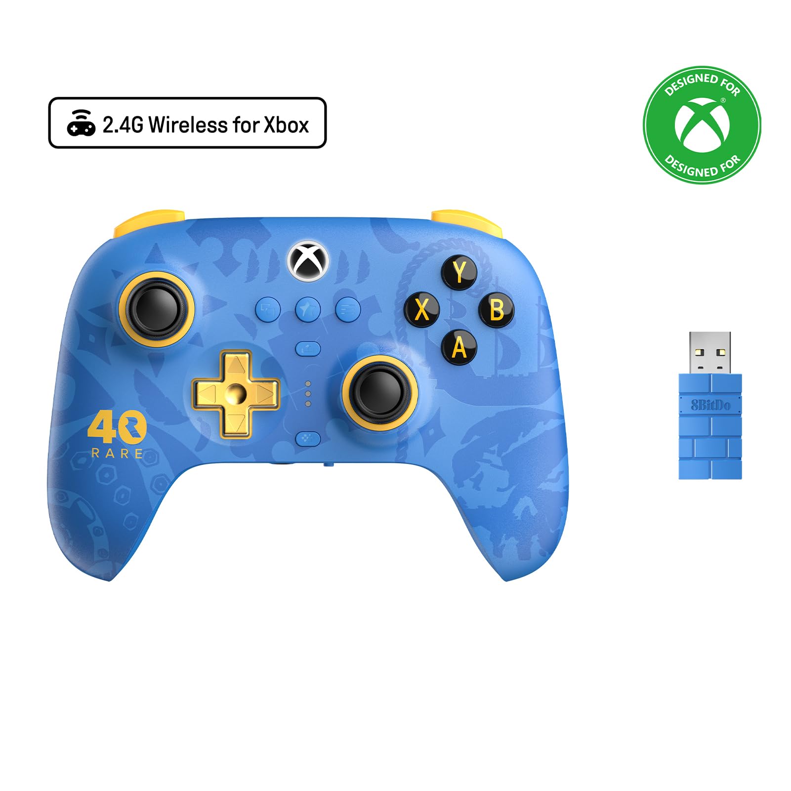 8BitDo Ultimate 3-mode Wireless Controller for Xbox, Hall Effect Joysticks, Rare 40th Anniversary Edition