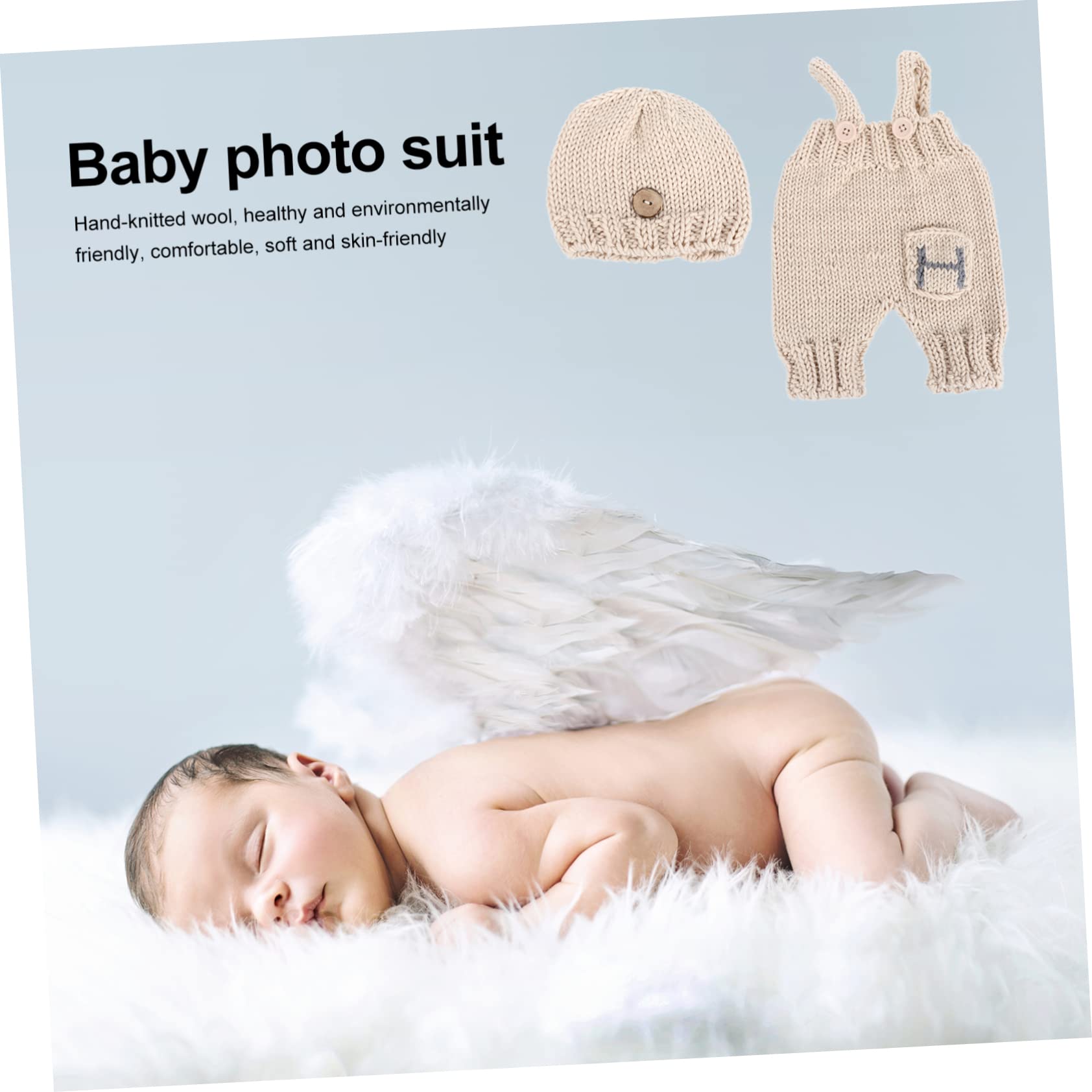 LIFKOME 3 Uds Atrezos Para Fotografía De Bebés Gorro Para Niños Pequeños Sombrero Para Niñas Kit De Punto Traje De Fotografía Infantil Traje De Navidad Para Bebés De Bebé Ropa De