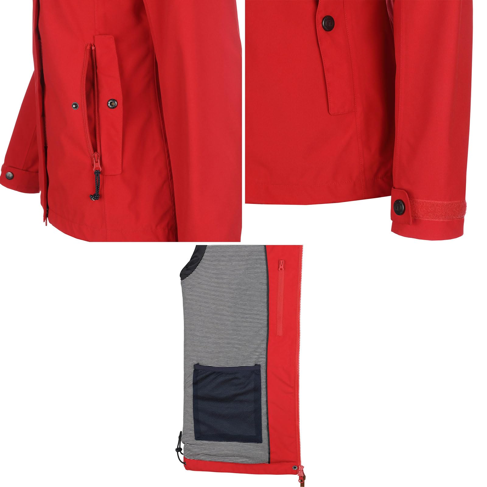 Dry Fashion Damen Funktionsjacke Norderney - Jacke in Grün, Größe 40 | Wind- & wasserdicht, Atmungsaktiv, Verschweißte Nähte, Abgedeckter 2-Wege-Reißverschluss, Verstellbare & abnehmbare Kapuze