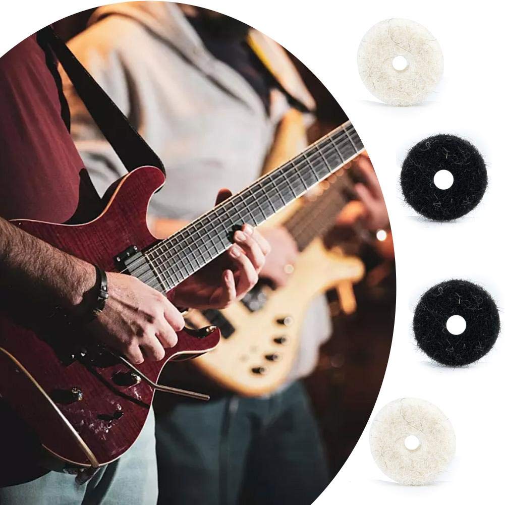Pack van 50 Vilt Gitaren Strap Block Pakkingen Strap Lock Washers Wit Zwart Muziekinstrument Accessoire