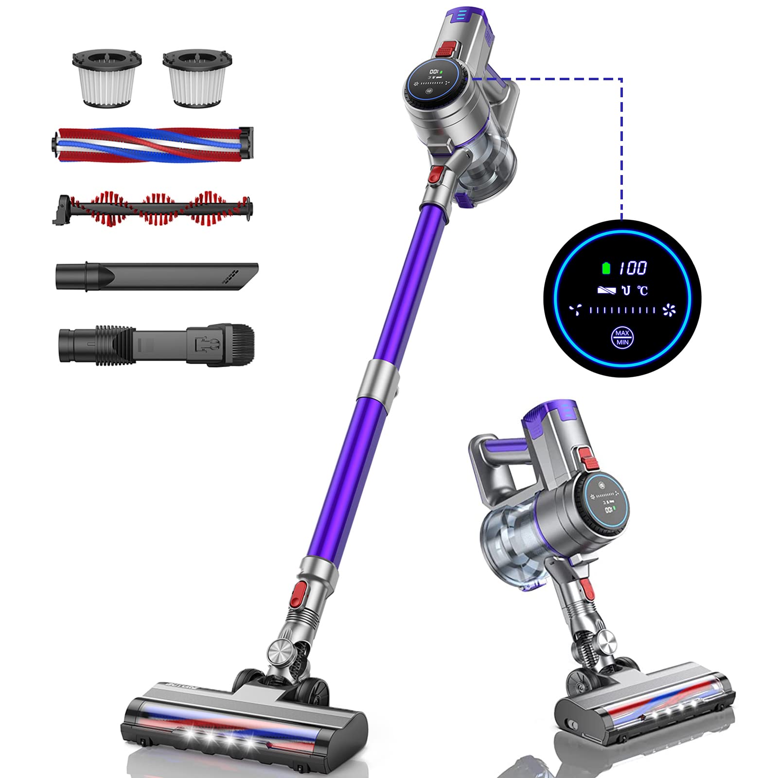 BuTure Cordless Vacuum Cleaner, 400W 33Kpa Stick Vacuum Cleaner with