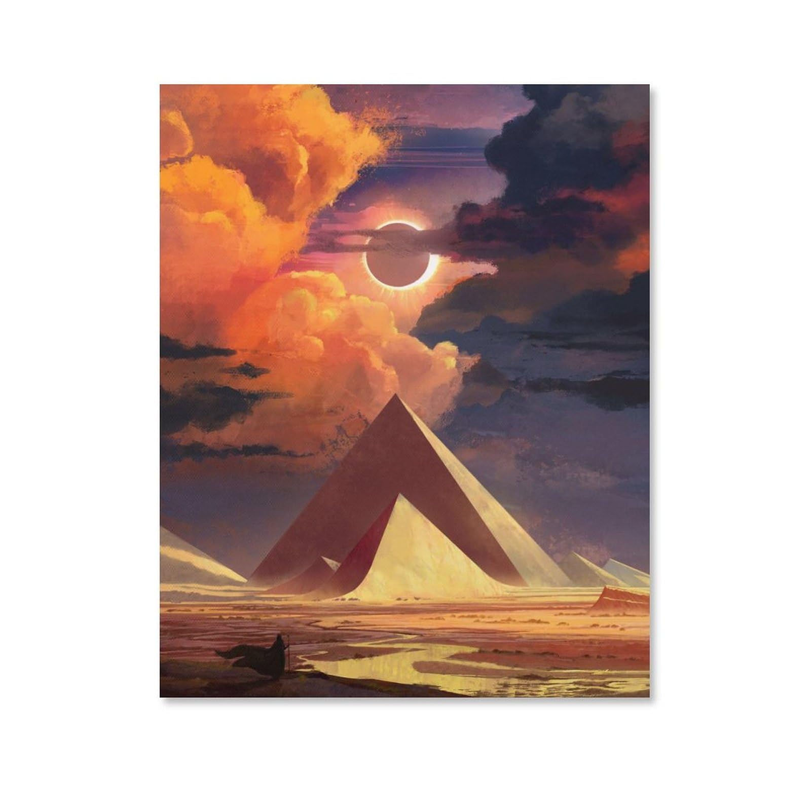 Amazon.co.jp: 絵画 日食下のエジプトのピラミッドインテリア 絵画