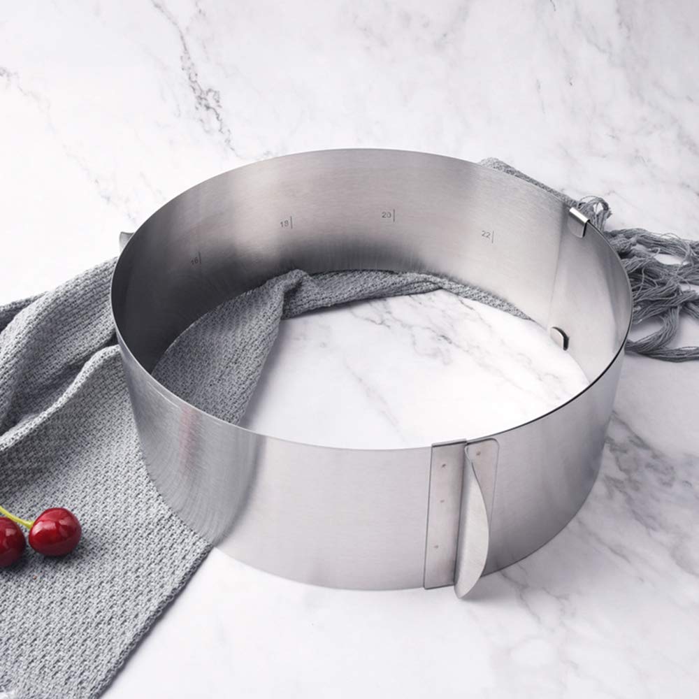 BATLAM Kuchenform-Set Kuchenformen zum Backen 2 Stück, Kuchenformen, runde Kuchenform, kleine Kuchenformen, verstellbar von 16-30 cm, Tortenring mit Skala, Höhe: 8,5 cm