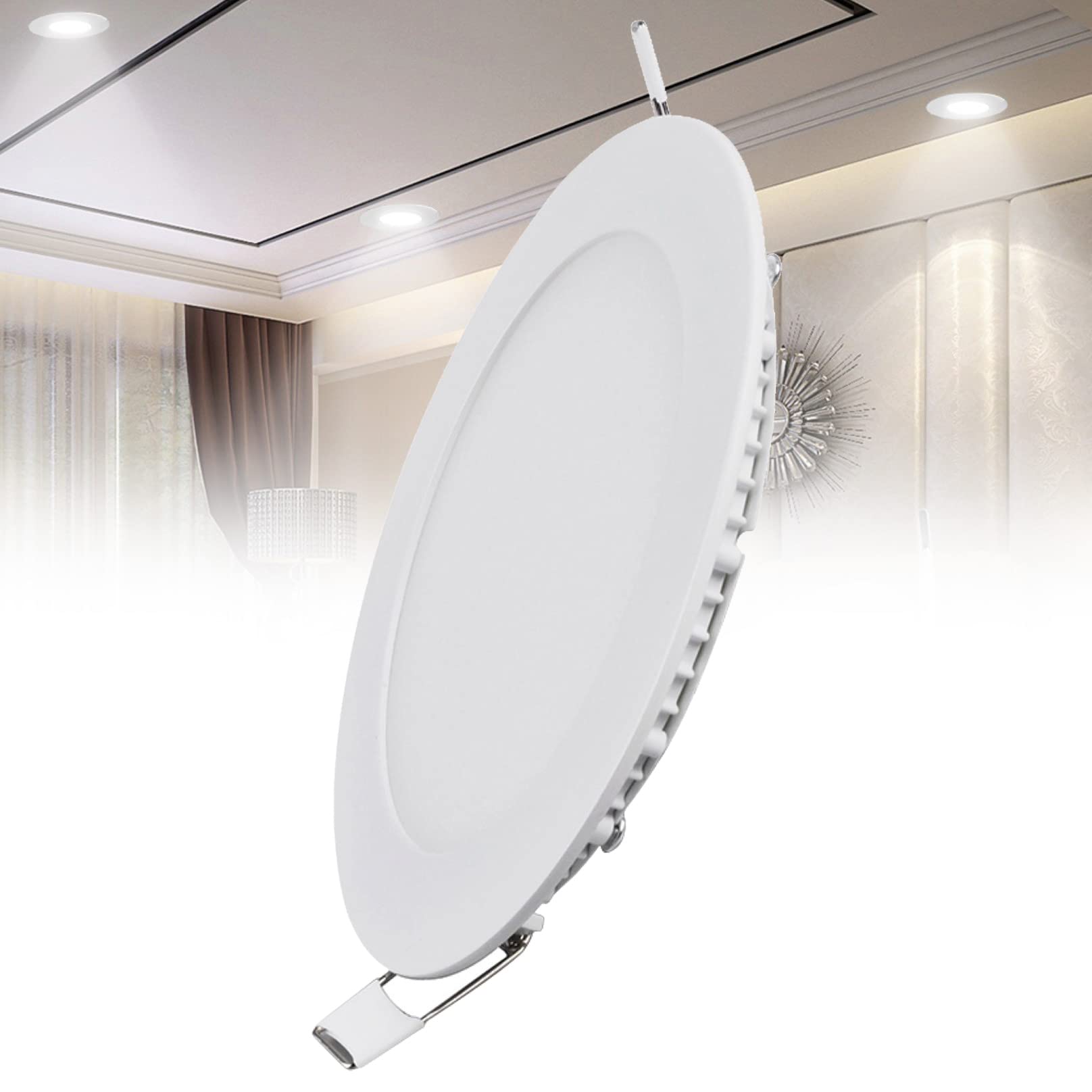 TTiiLoe 9W LED Recessed Ceiling Light, 6500K Cold White Ultra-Thin Spotlight, Hole ? 130 mm, 540lm LED Integrated Downlight for Hallway Corridor Kitchen