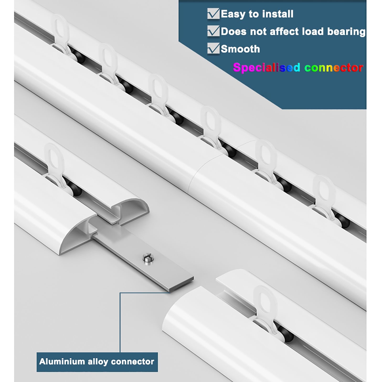 Wytrzymała szyna do zasłon sufitowych, aluminiowy system karniszy do dzielenia pomieszczenia, osprzęt do montażu sufitowego
