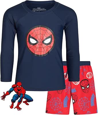 Marvel Avengers Boys Rash Guard Set Spider-Man and Captain America