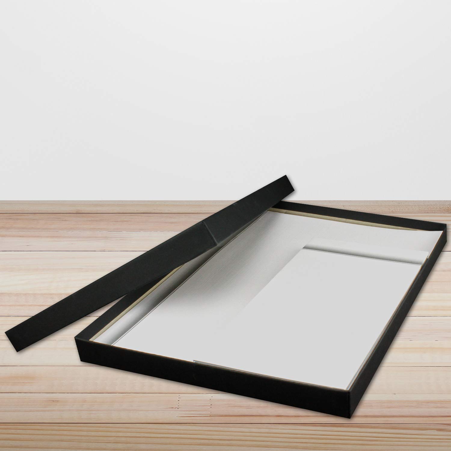 Zestaw 75 szt. – papier żałobny DIN A4 i koperta DIN podłużna – ze strukturą lnu i cieniowaną krawędzią – 297 x 210 mm – 100 g/m² – zestaw kondolencji do drukowania na podziękowanie, zaproszenie,