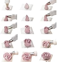 Vista 4 de Herramientas de flores de glaseado con 7 puntas de tubería de flores, 4 uñas de flores para decoración de pasteles, 2 rosas de flor Lifte, crea