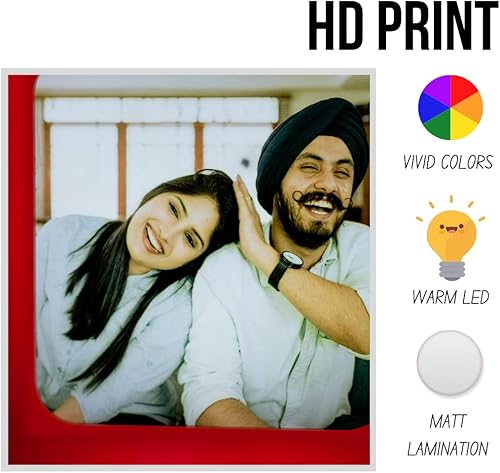 Miniatura 8 de ZOCI VOCI Regalo para el día de San Valentín - Nostalgia Flora - Lámpara de fotos giratoria de 4 marcos de fotos lámpara LED de noche negro