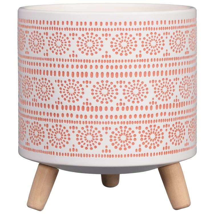 Wer-homeshowroom Fabulous Island Paradise Ceramic Tripod Planter Perfect For Growing Flowers and Plants in Your Garden For Indoor and Outdoor Use12 x 12 x 14cm - White