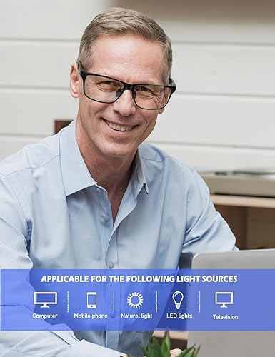 Miniatura 2 de ANYLUV Gafas de lectura para hombres y mujeres, bloqueo de luz azul, lentes de lectura premium para hombre, marco de Al-mg con bisagra de resorte