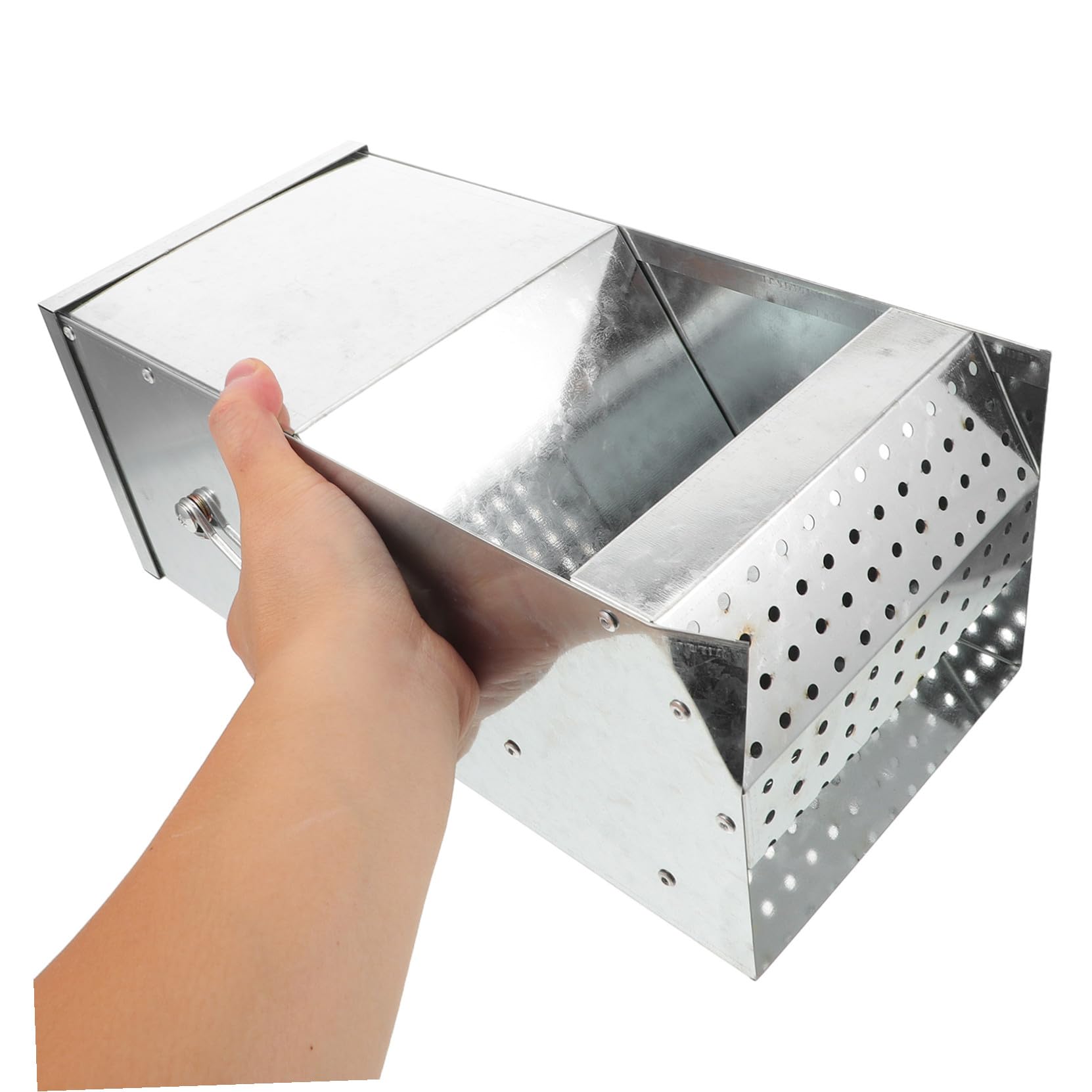 Metall-futterspender mit Deckel und Doppelseitigen Haken Robuster Kaninchen Kleintier-futterautomat für Käfige und Wände Platzsparender Metall-heuraufe für Hasen Meerschweinchen