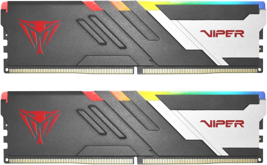 Patriot Viper Venom RGB DDR5 48GB (2x24GB) 6400MHz CL32 UDIMM Desktop Gaming Memory Kit Compatible with Intel XMP - PVVR548G640C32K