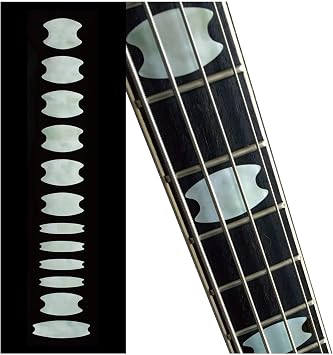 Jakamou Oval Crown Block Base Position Mark Musical Instrument Inlay Sticker WT FB-298OC-WT