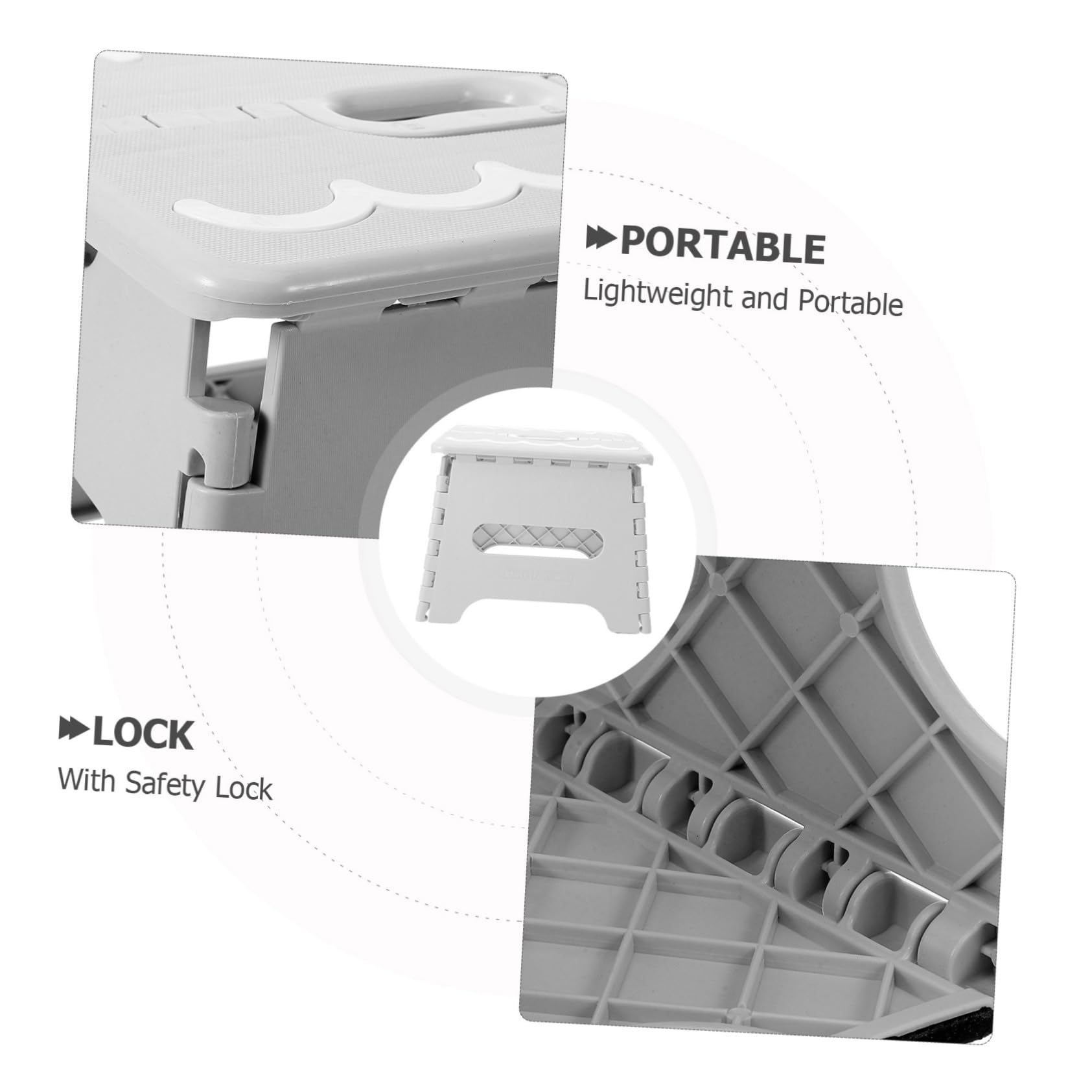 ARTIBETTER Multi-Purpose Folding Stool Sturdy Plastic Step Stool Compact for Storage for Bathroom