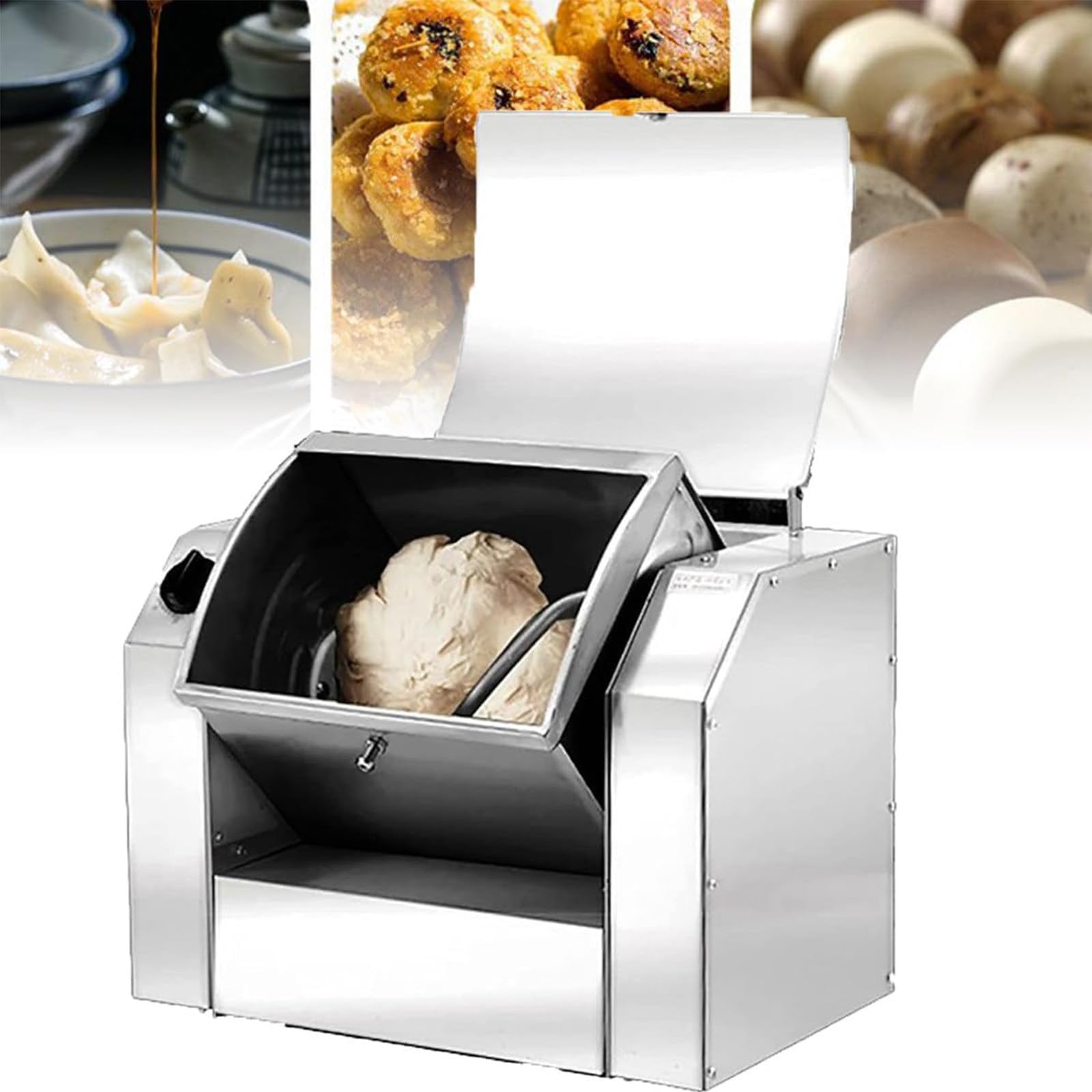 GLJTUO mixers for baking Commercial Kneading Machine Commercial Dough Mixer,1100/1500w Stainless Steel Mixer,30/50kg/H Professional Dough Mixing Machine,Professional For Pasta N