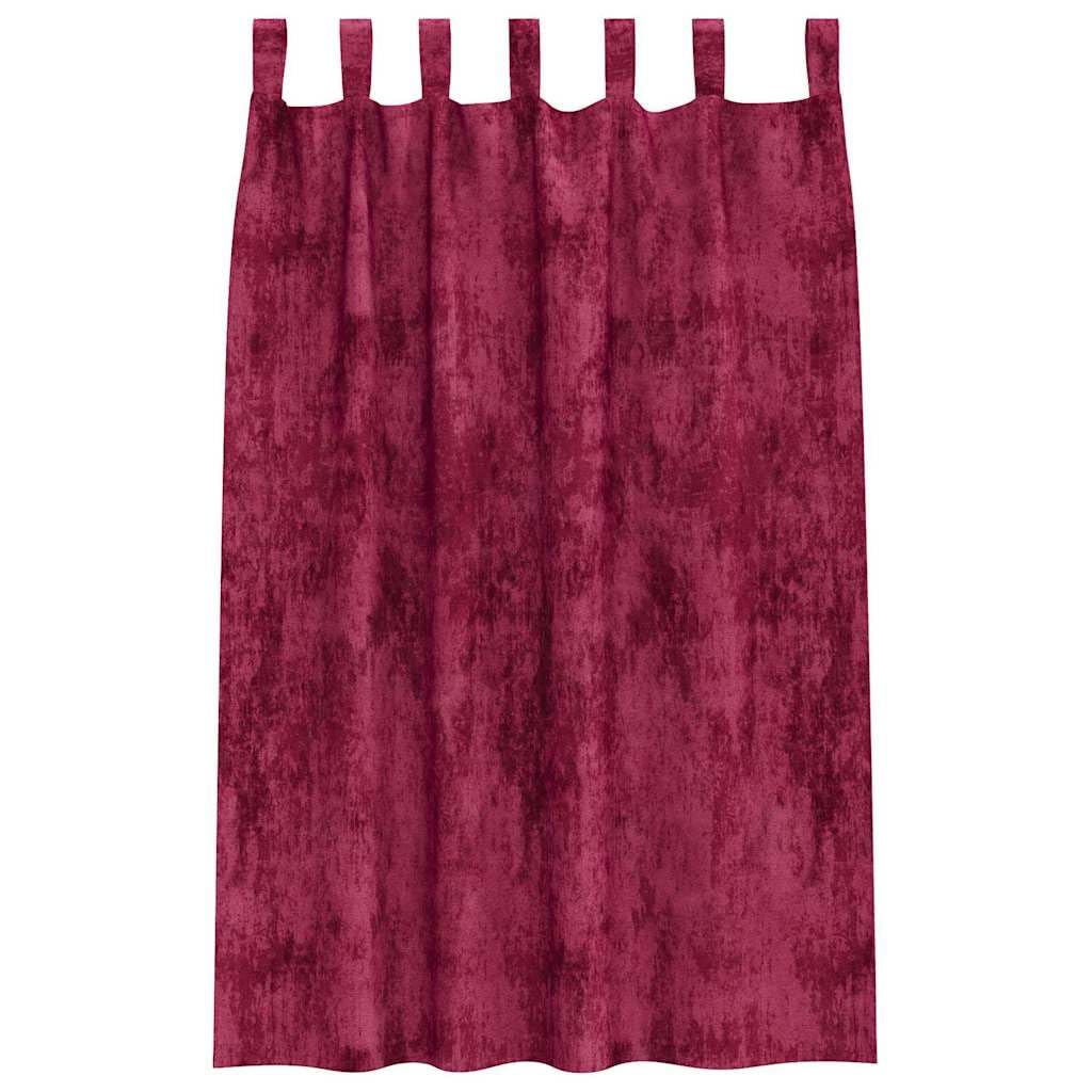 Aksamitne zasłony 2 szt. czerwone wino 175 x 140 cm | Aksamitne, blokujące światło, izolacja termiczna, obsługa ręczna, salon