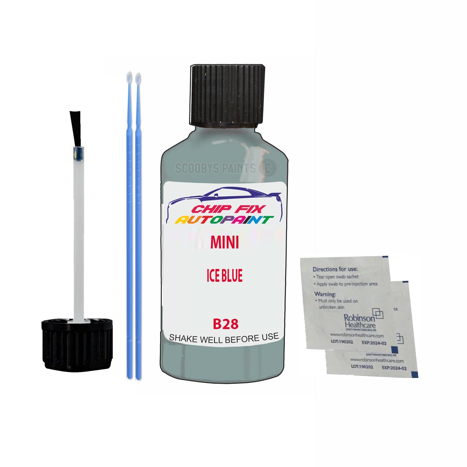 Scoobys Paints Back In The Mix Ice Blue Touch Up Paint For Mini One Cabrio B28 2011-2019 30Ml Bottle Brush Scratch Stone Chip Repair Pen