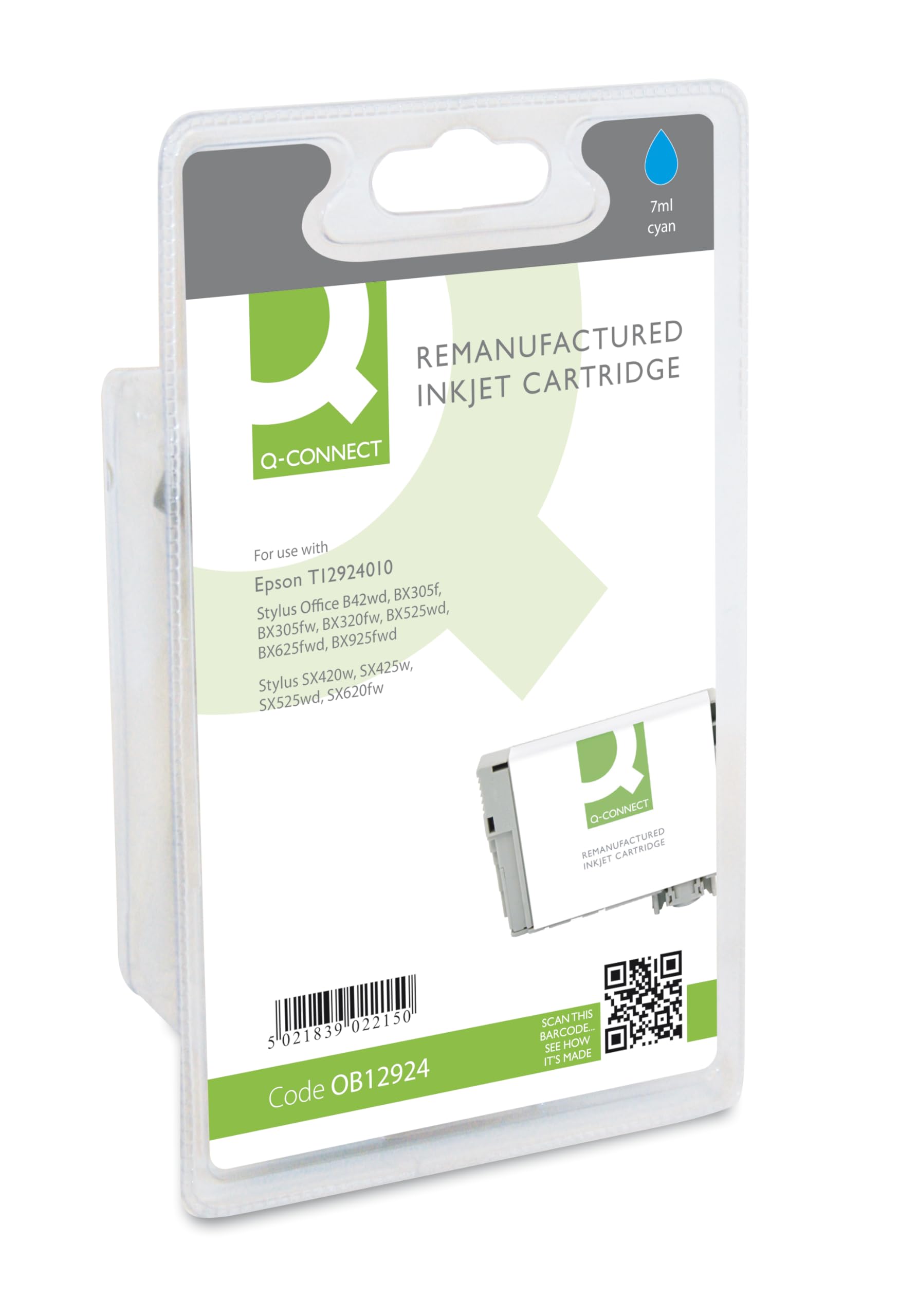 Q-Connect Epson T1292 Remanufactured Cyan Inkjet Cartridge C13T12924011 / T129240