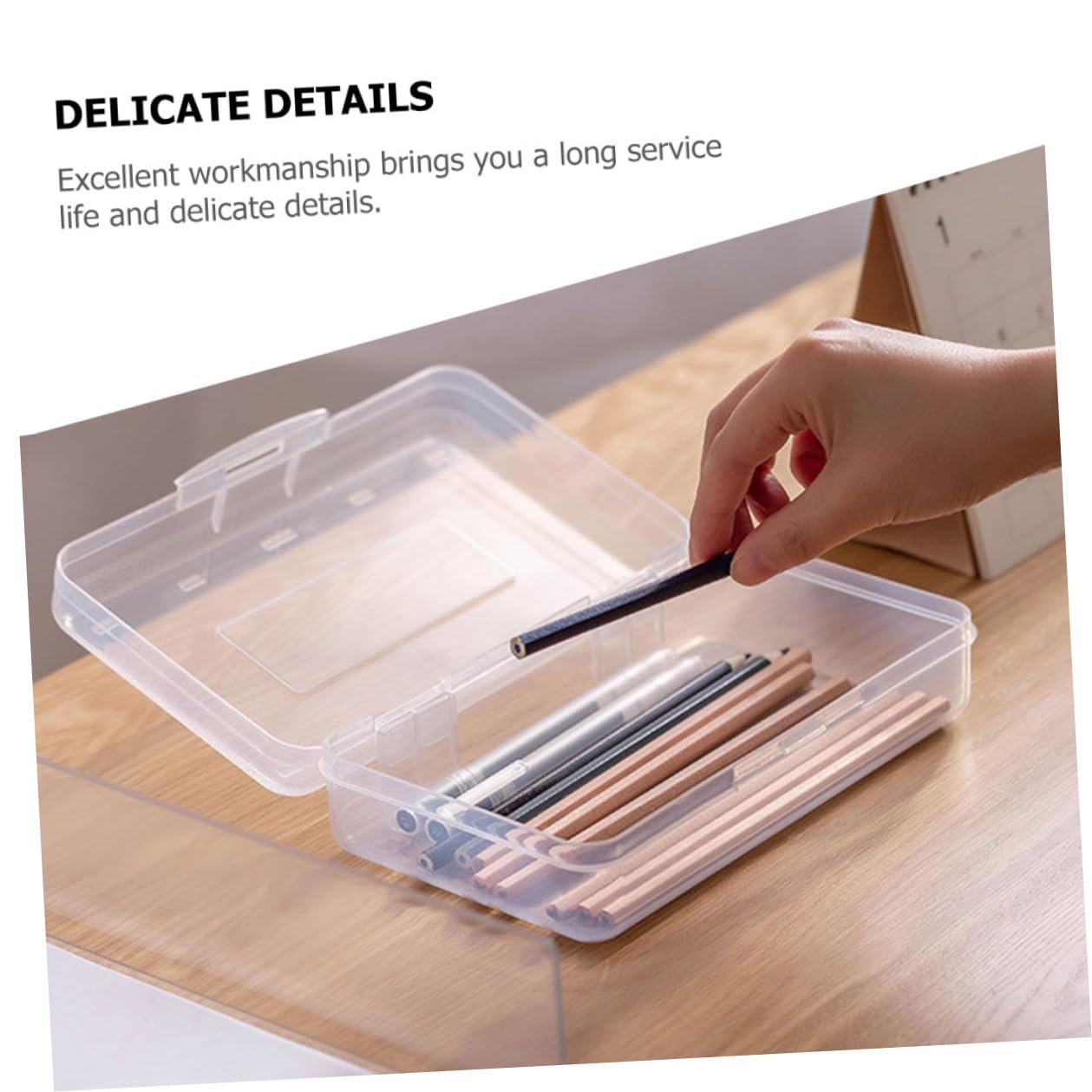 Astuccio Scuola Trasparente in Plastica Pp 6 Pezzi, Pencil Box | Contenitore per Penne Impilabile, Stationery Organizer per Back To School Party