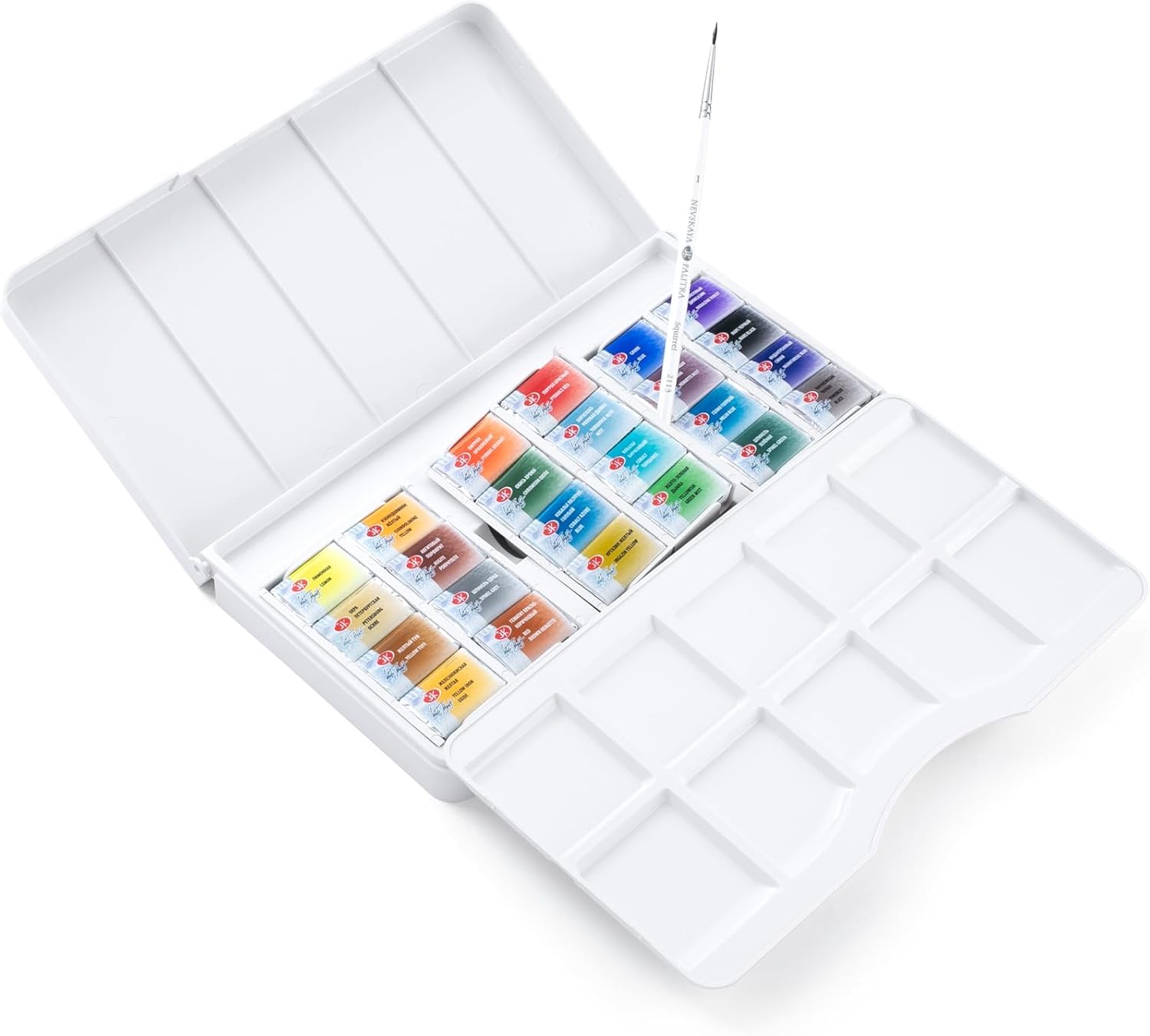 White Nights Professional Watercolor Set – Journey Collection, 24 Full Pans, Artist Grade, Vibrant & Lightfast Colors in Durable Box by Nevskaya Palitra
