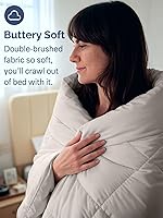 Vista 5 de Colcha tamaño queen, edredón alternativo de plumón color gris claro - Ropa de cama de hotel de calidad, cálida, ligera, lujosa y transpirable