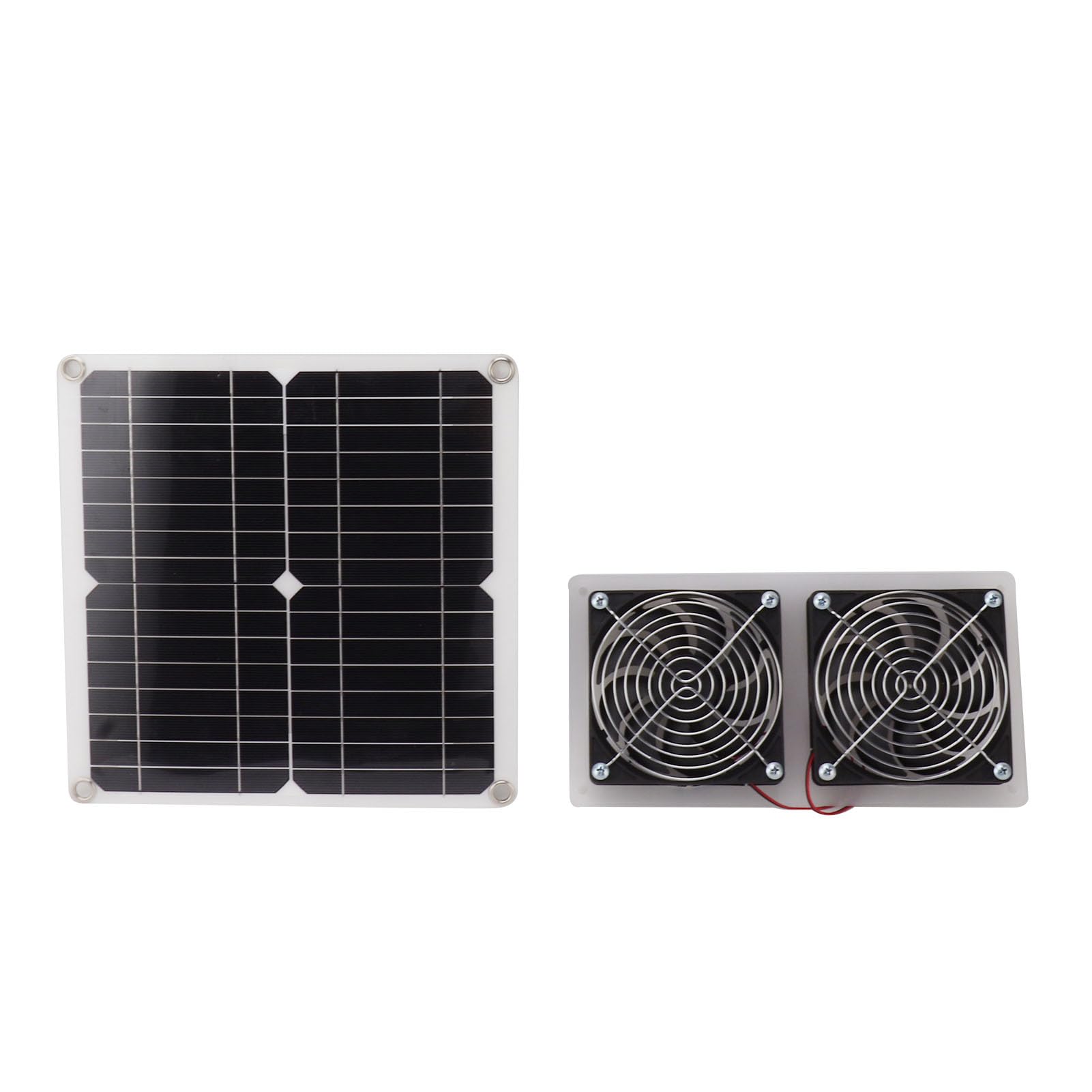 Solarpanel-Ventilator-Set, 15 W, Doppelventilator, Wetterfest, mit 130 Cm Verlängerungskabel für Kleines Hühnerstall-Gewächshaus Im Freien