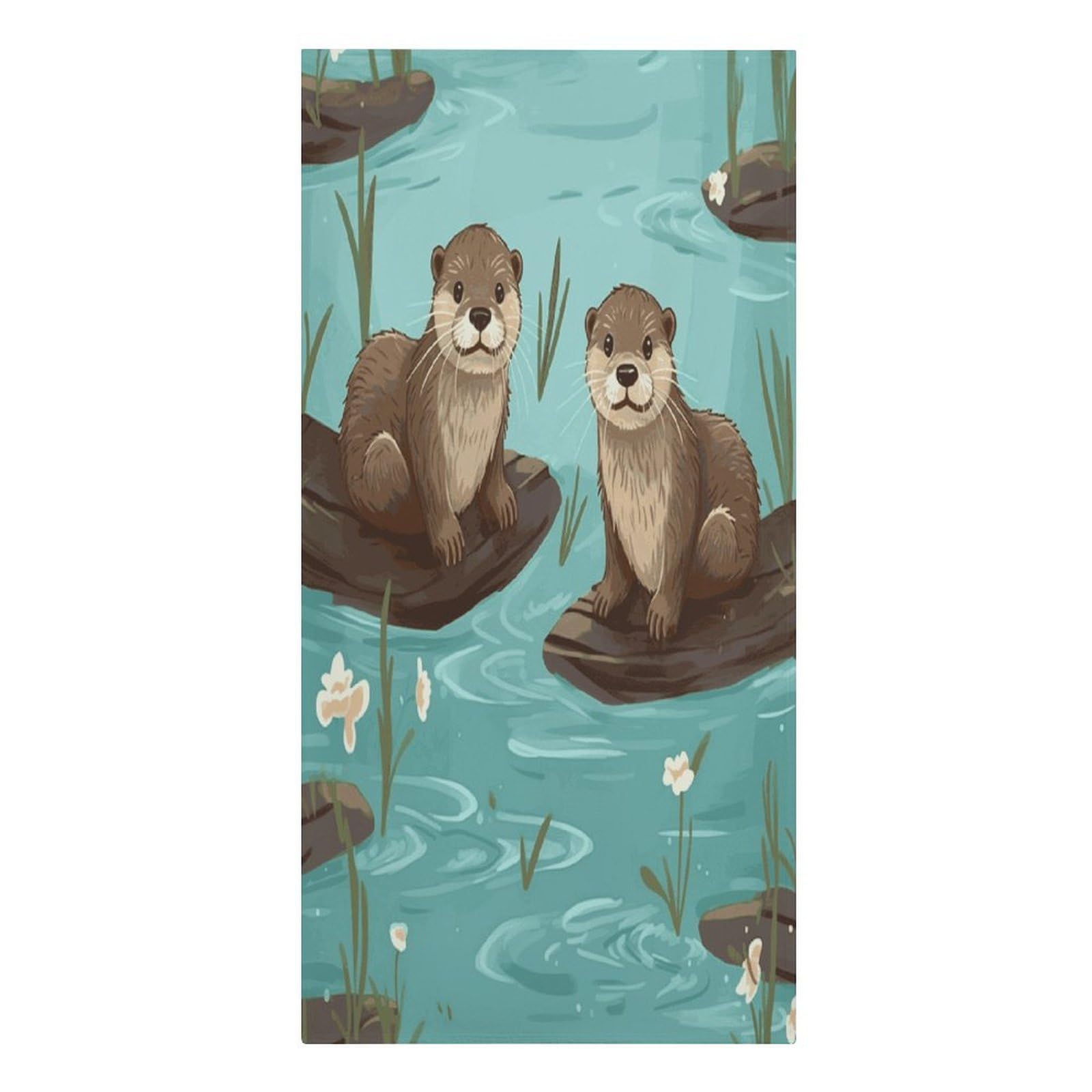 Fekiloot Men's Style Otters Large Beach Towel, Travel Towel For Adults Wo, Pool Towels For Beach, Camping, Swim Pool, Gym, Sports& Yoga 61.4"X30.3"