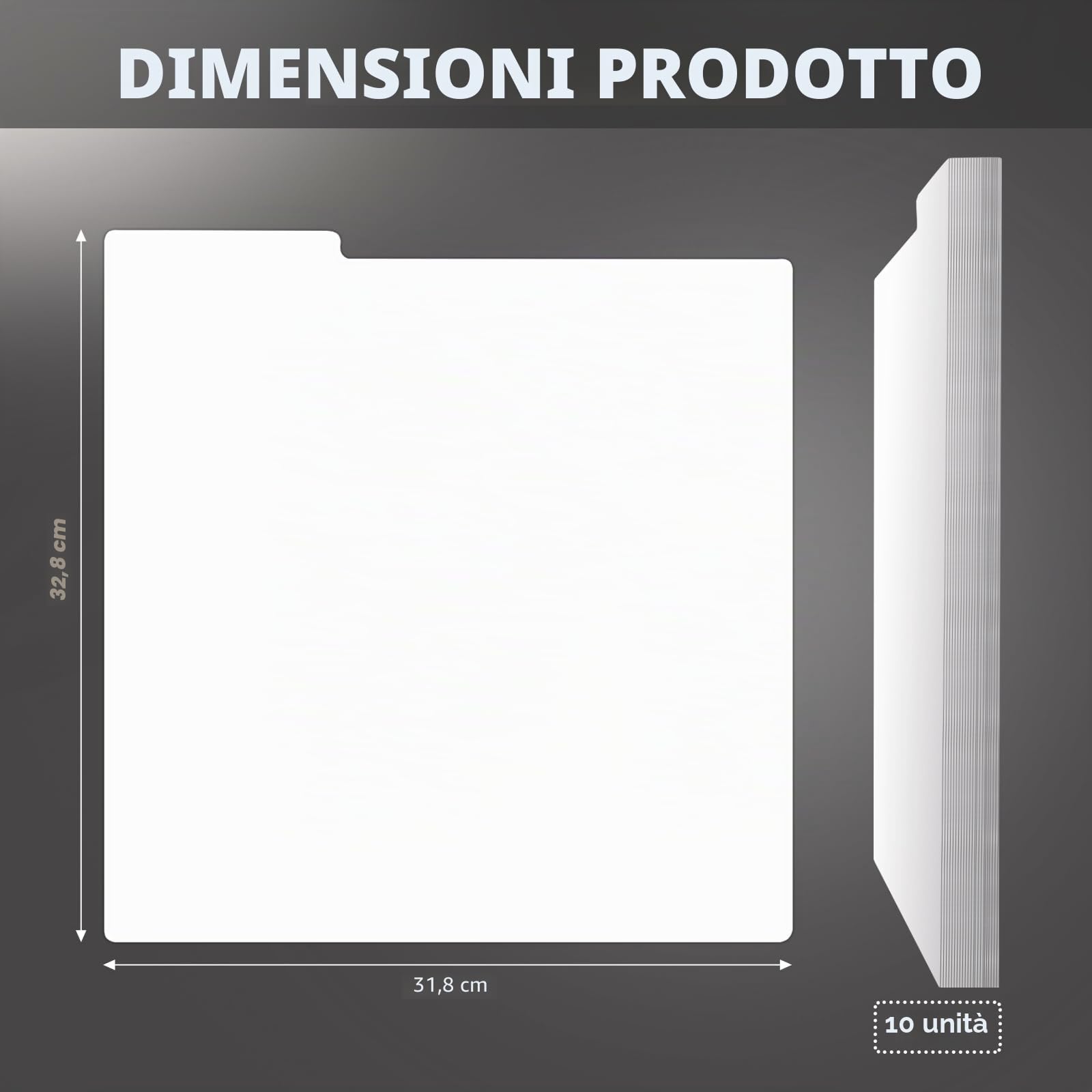 Divisori per dischi in vinile da 12 pollici, bianchi, in plastica a doppia faccia, con etichette per categorie, separatori fai-da-te per album LP in vinile per scatole di vinili e CD e organizzazione
