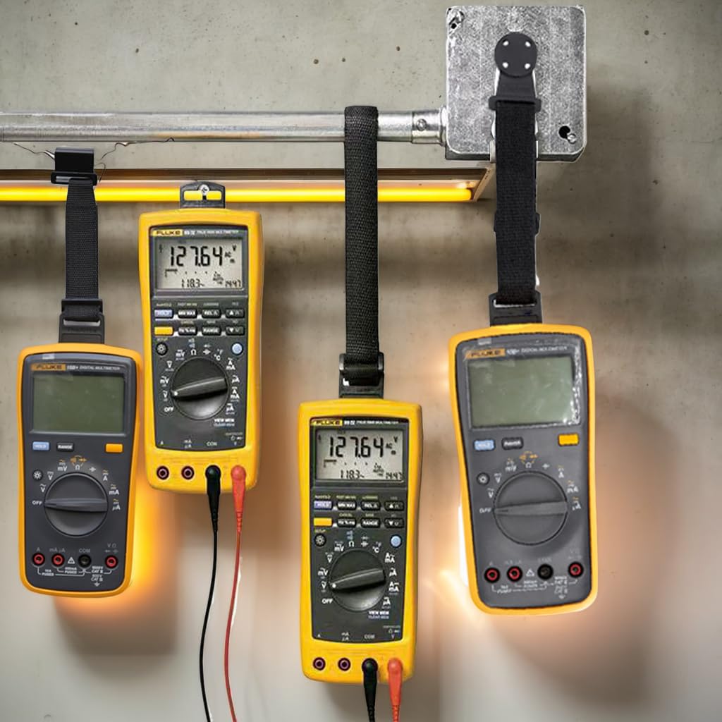 Multi Meter Magnetic Hanging Strap Multimeter Hanging Kit Accessory for Fluke Meters 2 Straps, 2 Clips and 1 Magnet Hanger - Image 2