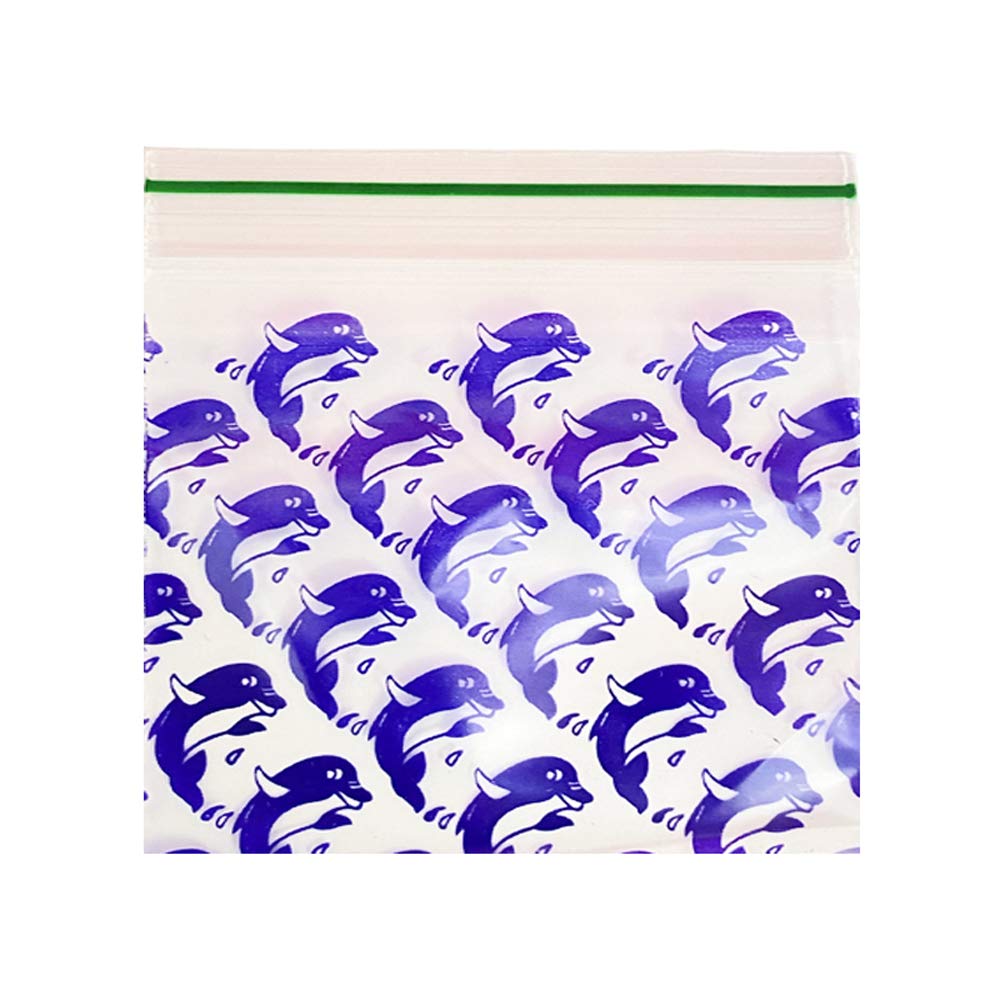 Grip Seal Bags Zip Lock Bags Resealable Plastic Bags Baggies (40x40 mm (300 Pcs), Dolphin)